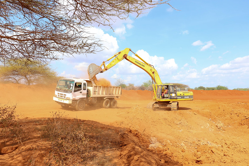 Road construction works in the Horn of Africa Gateway Development Project corridor.