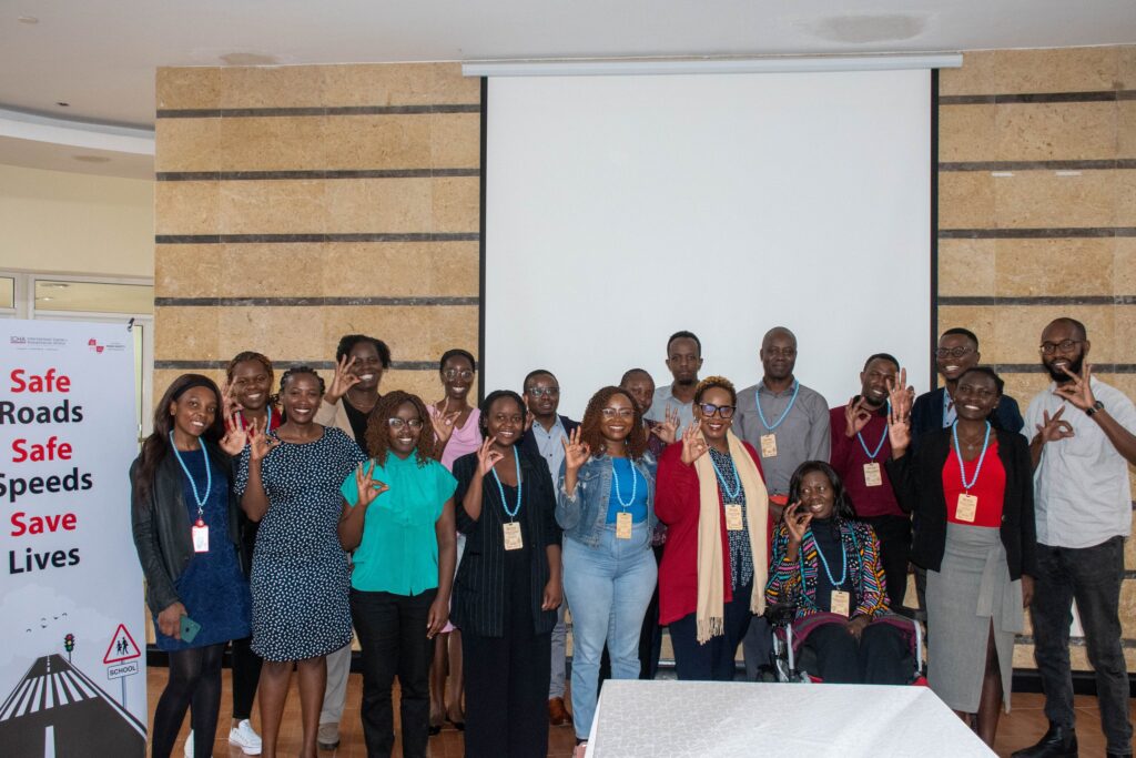 Participants gathered at a road safety and mobility event.